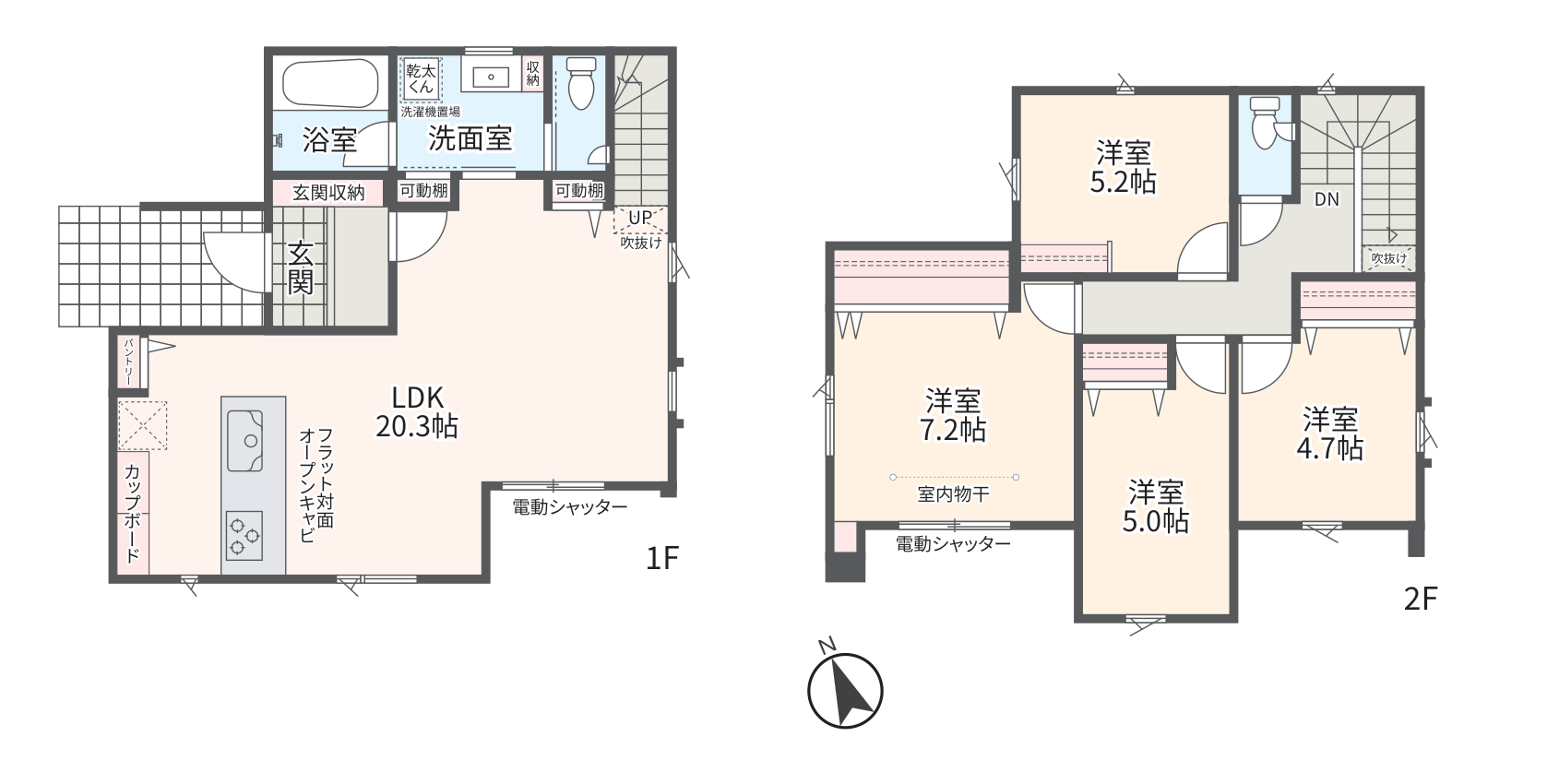 No.23の1階・2階間取り図